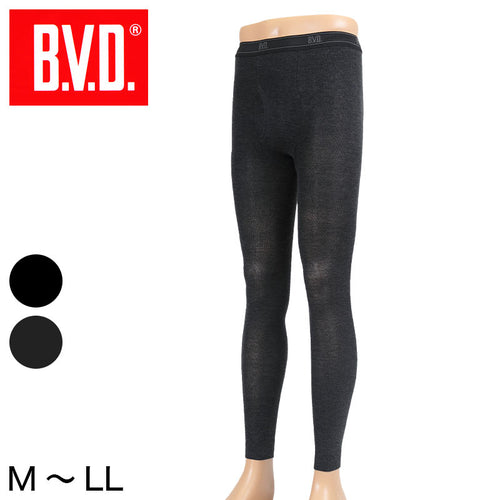 BVD メンズ タイツ 綿混 あったか 10分丈 スパッツ レギンス 前開き M～LL 秋冬 厚地 ボトムス インナー 下着 男性 紳士 M L LL (在庫限り)