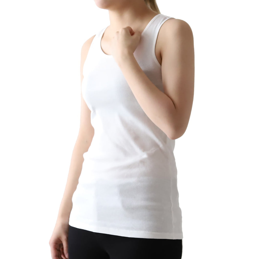 タンクトップ 綿100% インナー レディース リブ 肌着 S～5L 下着 女性 ゆったり 婦人 シンプル ll 3l 4l 5l 大きいサイズ 締め付けない 伸びる 伸縮性 丈長め
