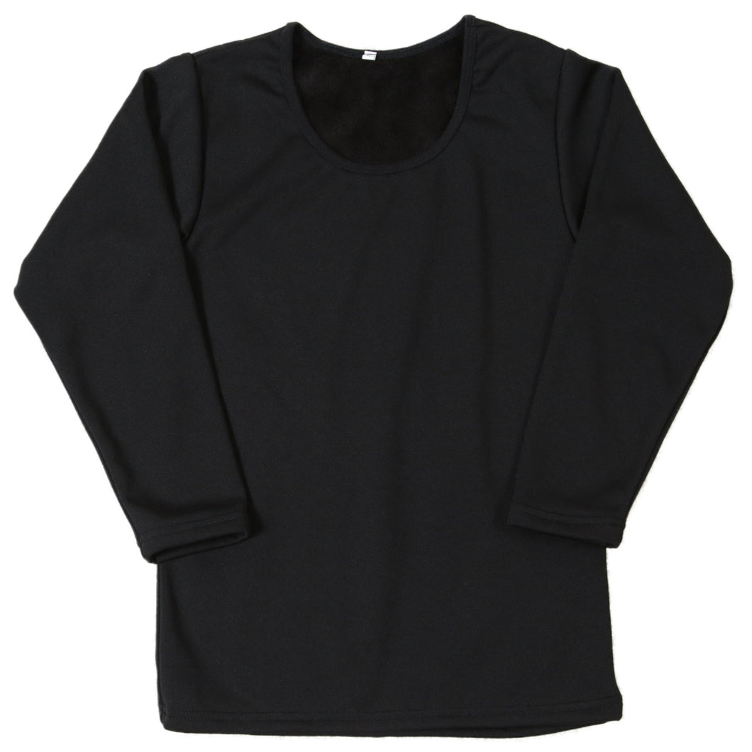 裏起毛 インナー レディース 8分袖 長袖 シャツ トップス M～5L 裏ボア 下着 冬 あったかインナー 防寒 暖かい クルーネック 丸首 裏シャギー ストレッチ 着る毛布 大きいサイズ M L LL 3L 4L 5L (在庫限り)