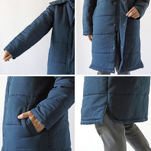 画像をギャラリービューアに読み込む, ベンチコート メンズ ロング 無地 撥水 防寒 防風 アウトドア 大きいサイズ 大人用 M～3L 男女兼用 レディース ロングコート コード フード付き 観戦 スポーツ観戦 中綿 防寒着 軽い 軽量  暖かい ゆったり シンプル おしゃれ コーデ アウター  (送料無料)
