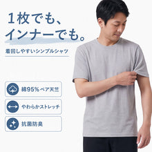 画像をギャラリービューアに読み込む, メンズ Tシャツ 半袖 インナーシャツ 綿 ストレッチ S～LL シャツ インナー トップス クルーネック 無地 シンプル S M L LL 
