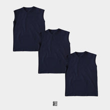 画像をギャラリービューアに読み込む, ノースリーブ メンズ インナー 3枚セット tシャツ 綿 スリーブレス クルーネック サーフシャツ S～LL インナーシャツ トップス 肌着 下着 男性 紳士 S M L LL 無地 シンプル コットン ストレッチ
