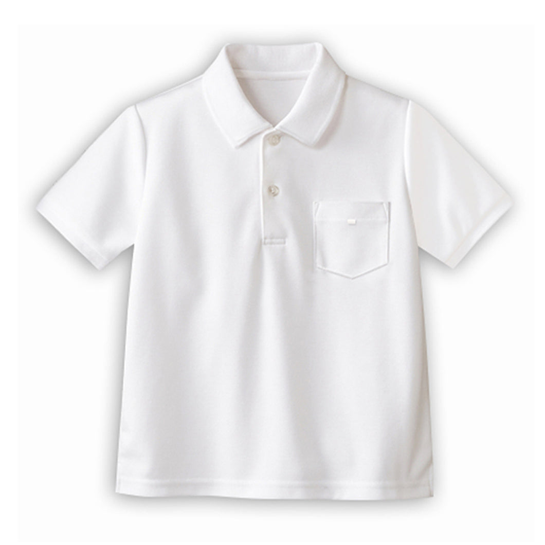 綿100％ 半袖ポロシャツ 100cm～160cm ( 小学校 小学生 制服 学生服 学生 スクールシャツ 通学 男の子 女の子 )