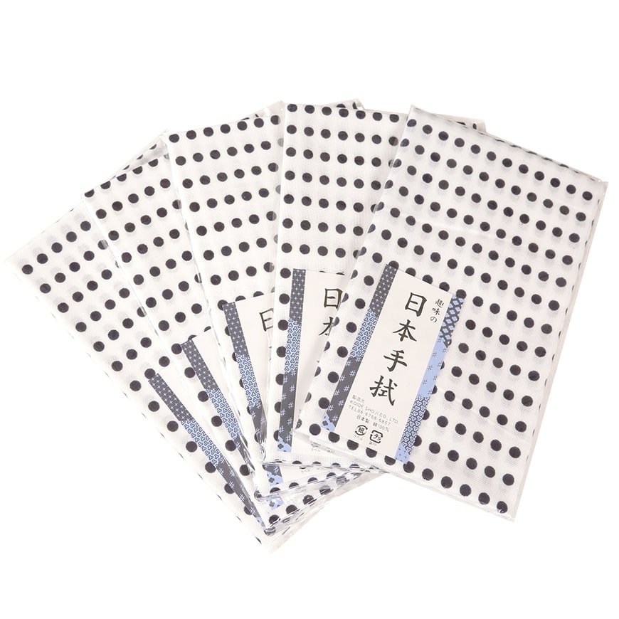 綿100% 日本手ぬぐい 5枚組 約34×82cm (日本製 国産 てぬぐい 豆絞り