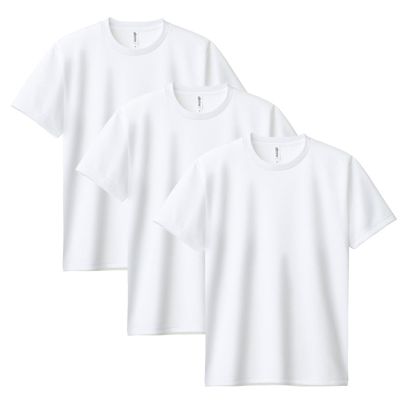 Tシャツ 男女兼用 3枚組 ユニセックス ドライ 半袖 M L LL クルーネック 薄手 吸汗速乾 紫外線カット 涼しい 快適 ストレッチ 伸縮性 白 黒 ネイビー トムス メンズ レディース スポーツ アウトドア (取寄せ)