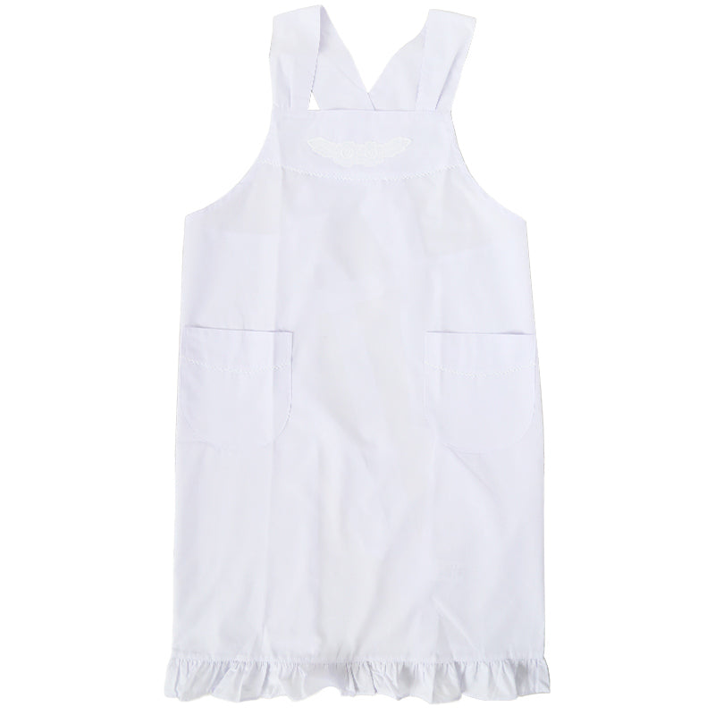 エプロン シンプル クロス X型 黒 白 無地 レディース フォーマル 抗菌 防臭 長め M-L フリル サロンエプロン レトロ カフェ 喫茶店 冠婚葬祭 料理