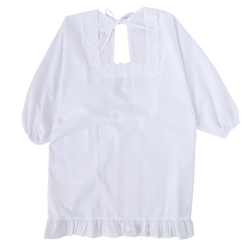 割烹着 かっぽう着 シンプル 黒 白 無地 撥水 短め フォーマル M・L 着物用 割烹 着 スモック かっぽうぎ フリル レディース レトロ カフェ 喫茶店 調理士 料理