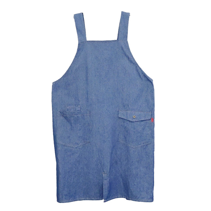 エプロン デニム 男女兼用 可愛い エプロン シンプル 青 ブルー 無地 大人 エプロン 男女兼用 デニム シンプル 無地 ストライプ 綿混 85cm 丈夫