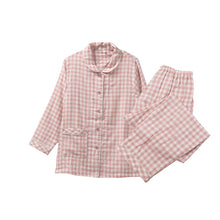 画像をギャラリービューアに読み込む, パジャマ レディース ガーゼ 綿100 春夏 夏用 かわいい 涼しい 長袖 婦人 前開き 部屋着 M L 長ズボン 女性 薄い 綿 寝巻 ルームウェア 肌に優しい 水玉 チェック ドット 無地 母の日 ダブルガーゼ ガーゼパジャマ ナイトウェア コットン
