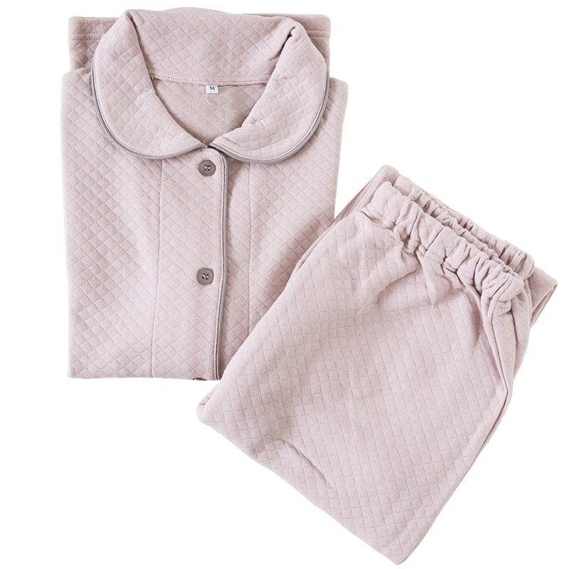 パジャマ レディース 冬 キルト 肌側綿 かわいい あったかい ルームウェア 長袖 婦人 部屋着 M L やわらかい 柄 上下 冬用 雪柄 花柄 シンプル 無地