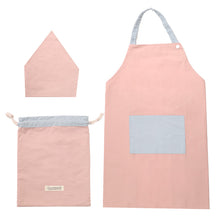 画像をギャラリービューアに読み込む, キッズ エプロン 3点セット 100-120cm 130-160cm 男の子 女の子 子供用 子ども 小学生 小学校 中学生 ポケット付き 巾着袋 三角巾 キッズエプロン 家庭科
