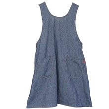 画像をギャラリービューアに読み込む, エプロン デニム レディース メンズ 男女兼用 シンプル 無地 ストライプ 綿混 90cm キッチン 家事 おしゃれ ガーデニング 保育士
