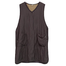 画像をギャラリービューアに読み込む, あったか エプロン ロングタバード 裏ボア 冬 ボア 防寒 キルティング キルト 約88cm丈 アウトドア 家事 おしゃれ シンプル ポケット付き 冷え対策 無地
