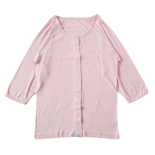 画像をギャラリービューアに読み込む, ワンタッチ 介護 肌着 前開き マジックテープ レディース M～LL 7分袖 ラグラン袖 前あき肌着 インナー 院 寝巻き 介護シャツ ピンク m l ll
