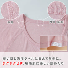 画像をギャラリービューアに読み込む, ワンタッチ 介護 肌着 前開き マジックテープ レディース M～LL 3分袖 ラグラン袖 前あき肌着 入院 寝巻き インナー 介護シャツ ピンク m l ll

