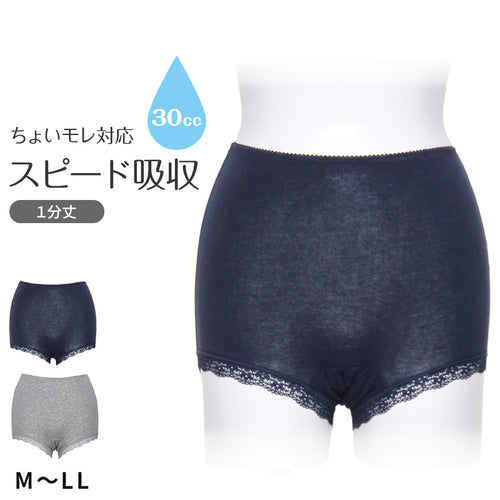 吸水ショーツ 30cc レディース 吸水ケアショーツ M L LL 軽失禁ショーツ 抗菌防臭 深履き バックギャザー 速乾 サックス モカ やや深ばき 綿混 吸水パンツ チャームポイント 失禁ショーツ 尿漏れパンツ 吸水パッド対応 サニタリーショーツ 快適 下着 産後