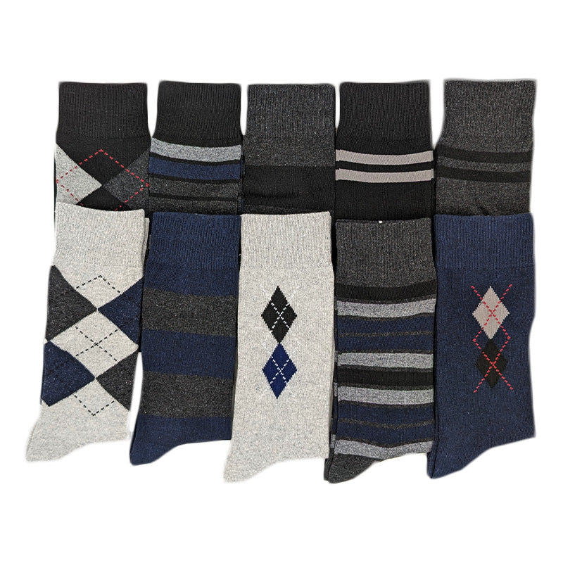 クルーソックス ユニセックス 綿混 10足組 24-26cm 男女 クルー丈 靴下 ソックス くつ下 くつした まとめ買い (在庫限り)