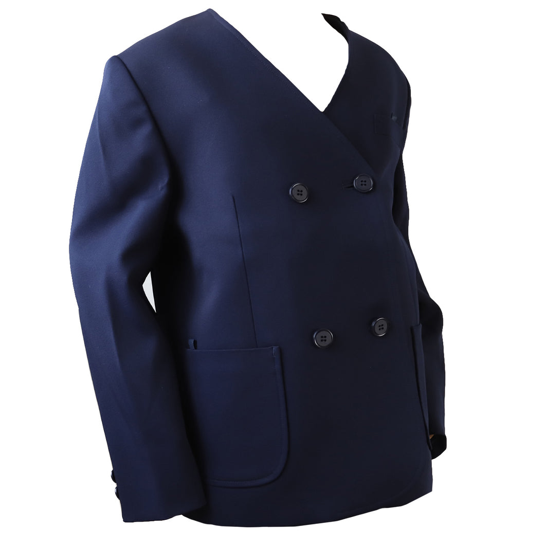 学生服 男女兼用 イートン学生服上衣 ダブル型(B体) 130cmB～160cmB 丸洗いOK タフウォッシュ (送料無料) (取寄せ)