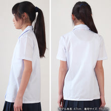 画像をギャラリービューアに読み込む, 学生服 女子 スクールシャツ 半袖 丸襟 形態安定 B体 丸衿ブラウス 150cmB～170cmB ノーアイロン 透けにくい 制服 シャツ 学校 中学生 小学生 ゆったりサイズ 白 (取寄せ)
