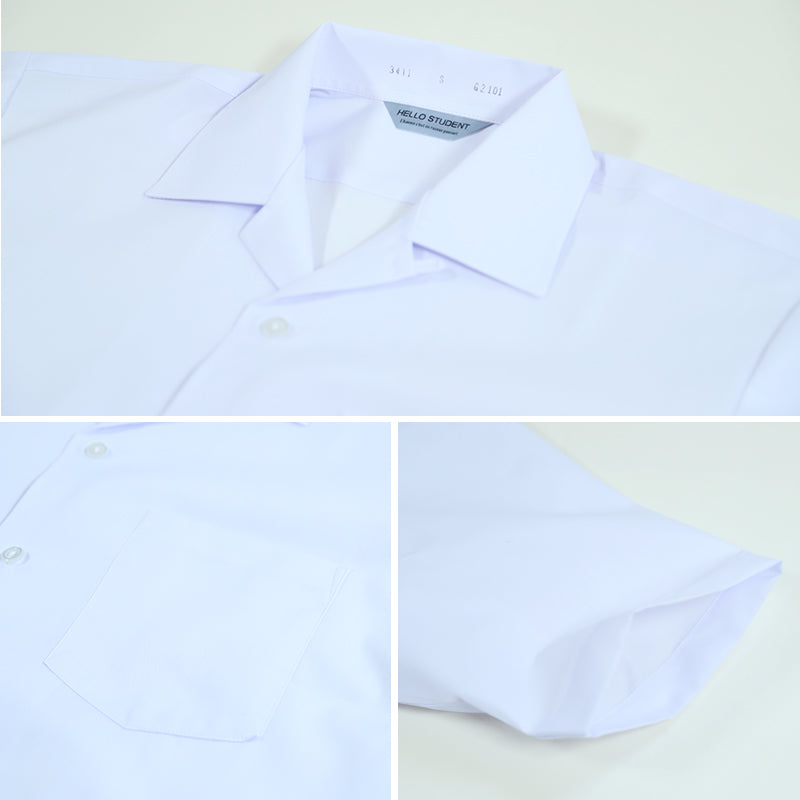 男子 中学生 半袖 開襟シャツ 学生服 S～3L カッターシャツ 学生服