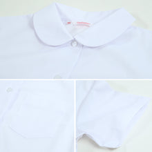 画像をギャラリービューアに読み込む, 女子ベタ衿 半袖ブラウス 120cmA～160cmA (小学生 制服 小学校 スクールシャツ) (取寄せ)

