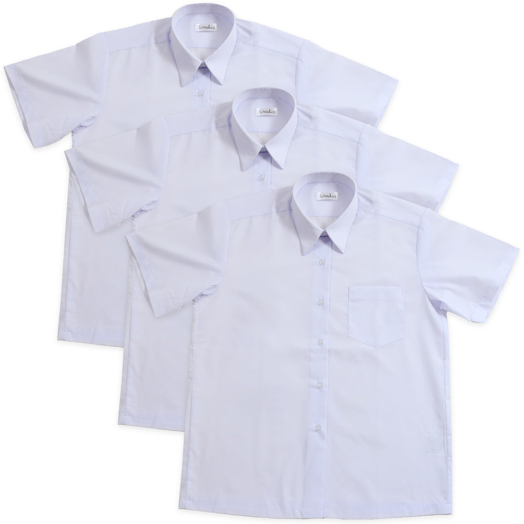Schoolog 女子用 半袖カッターシャツ 3枚セット SS(A体)～3L(B体) (学生服 ワイシャツ 中学生 高校生 女の子 制服 シャツ 形態安定 ノーアイロン Yシャツ) (送料無料)